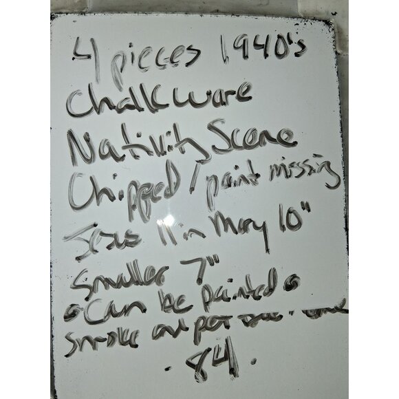 Vintage Nativity Scene Figurines Set Joseph Mary Shepherd Hand-Painted Chalkware - Picture 14 of 14